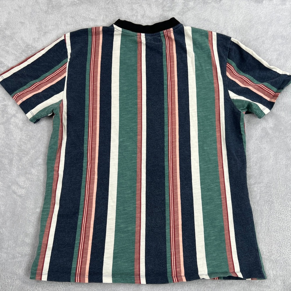 Guess Vertical Stripe Embroidered Logo T-Shirt M Multi Men Streetwear Retro - Picture 4 of 7